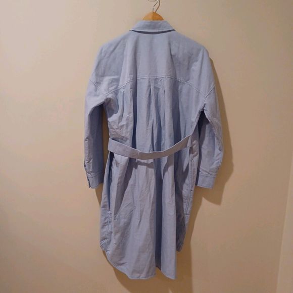 NWT Everlane Oxford Shirt Dress Blue Belted Organic Cotton Oversized Preppy S - Picture 9 of 12